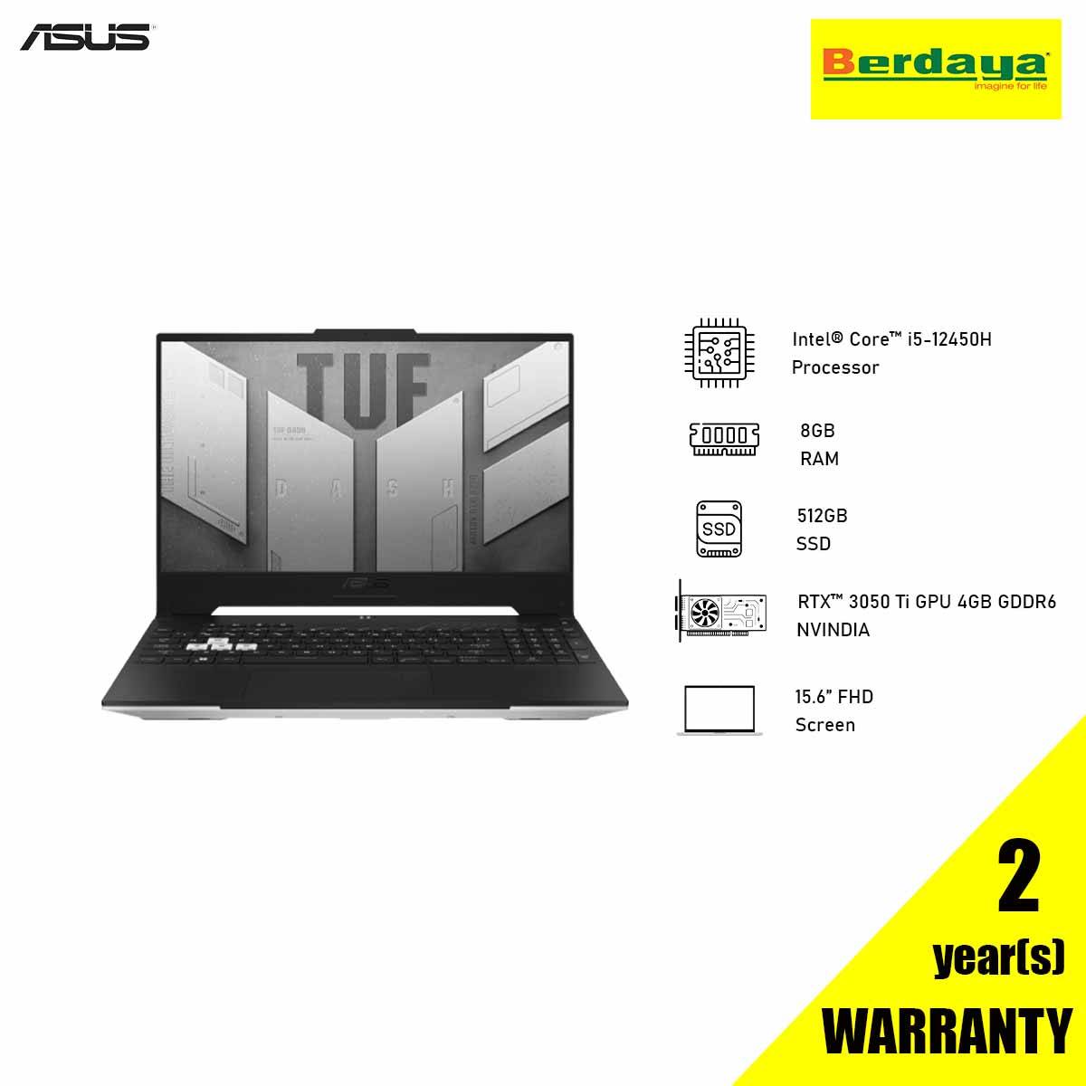 ASUS TUF DASH F15 FX517Z-EHN090W | i5-12450H | 8GB | 512GB SSD ...